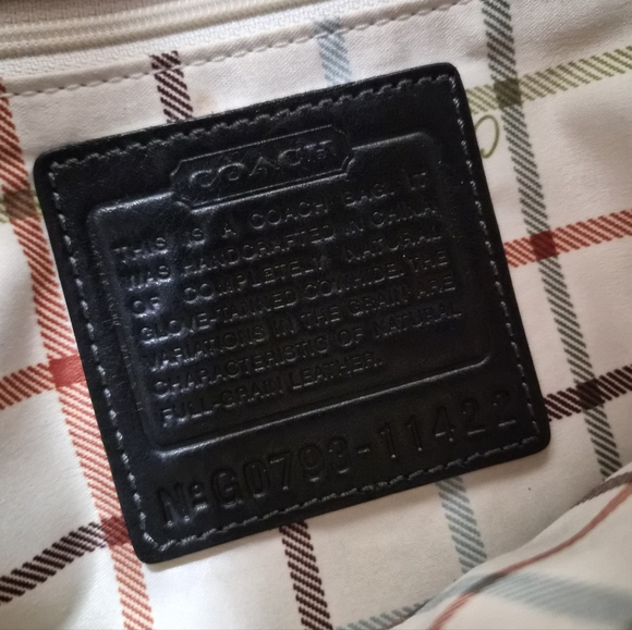 Coach ♟️Black BLEECKER Tattersall Style 11422 Vachetta Leather - Picture 10 of 11